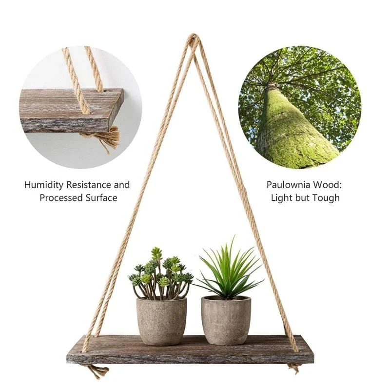 1 2 3 Tier Rustic Wooden Hanging Rope Shelf Handmade Solid Wood Floating Shelves Home Decorative 537e7072 F0d3 41d8 B307 6e878e32a307
