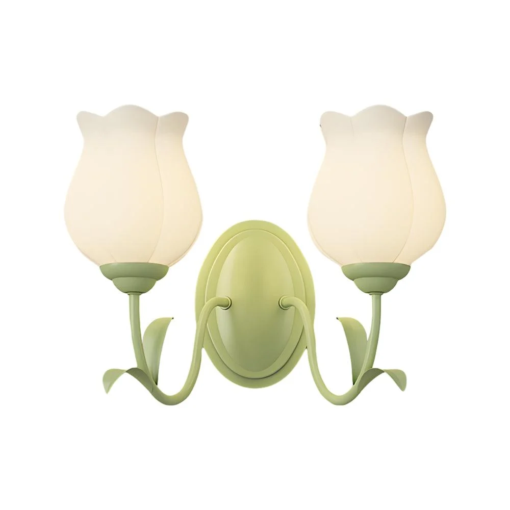 1-2_Light_Flower_Glass_Three_Step_Dimmable_Green_Wall_Lamps_-_-_tag1_-4116324 1/2 Light Flower Glass Three Step Dimmable Green Wall Lamps - - #tag1#