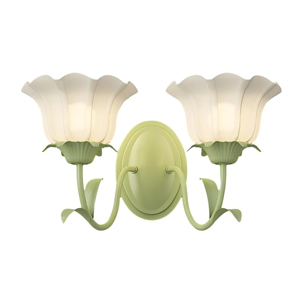 1-2_Light_Flower_Glass_Three_Step_Dimmable_Green_Wall_Lamps_-_-_tag1_-4116340 1/2 Light Flower Glass Three Step Dimmable Green Wall Lamps - - #tag1#