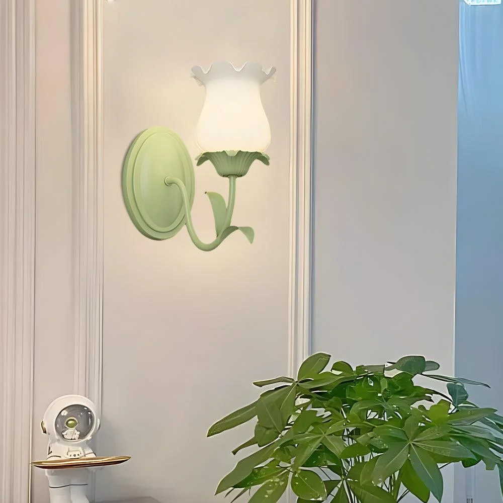 1-2_Light_Flower_Glass_Three_Step_Dimmable_Green_Wall_Lamps_-_-_tag1_-4116346 1/2 Light Flower Glass Three Step Dimmable Green Wall Lamps - - #tag1#