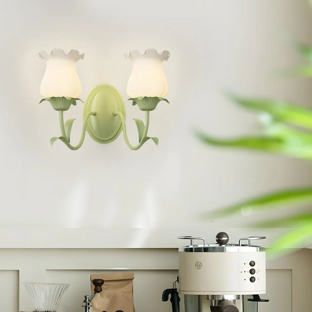 1-2_Light_Flower_Glass_Three_Step_Dimmable_Green_Wall_Lamps_-_-_tag1_-4116350 1/2 Light Flower Glass Three Step Dimmable Green Wall Lamps - - #tag1#