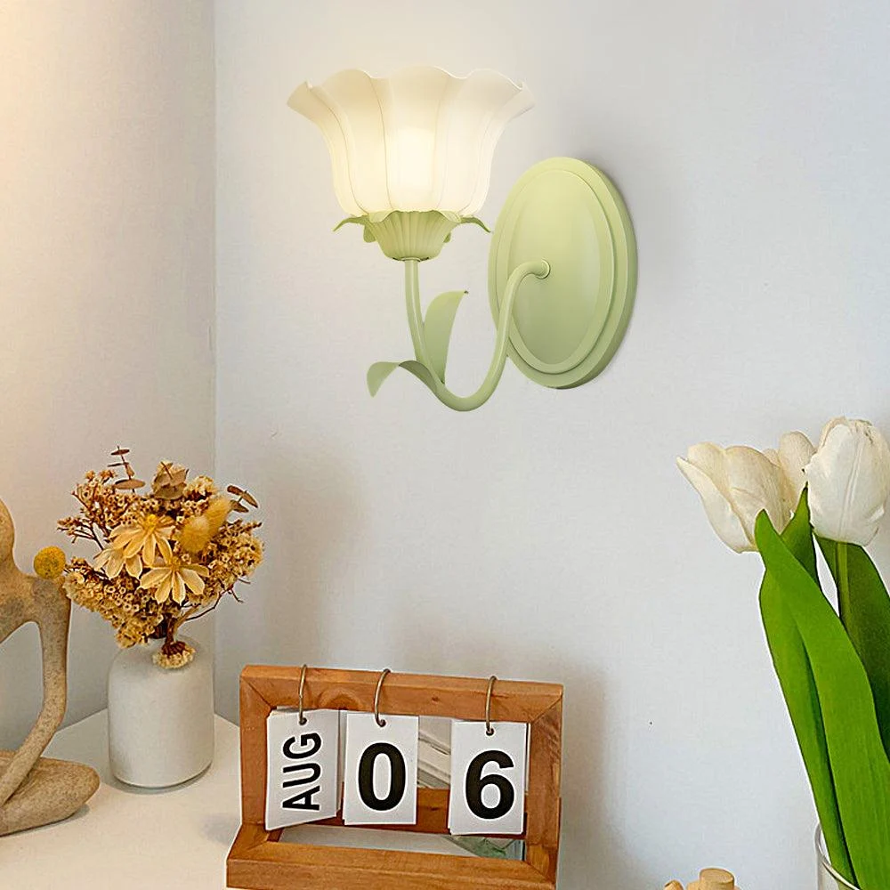 1-2_Light_Flower_Glass_Three_Step_Dimmable_Green_Wall_Lamps_-_-_tag1_-4116353 1/2 Light Flower Glass Three Step Dimmable Green Wall Lamps - - #tag1#