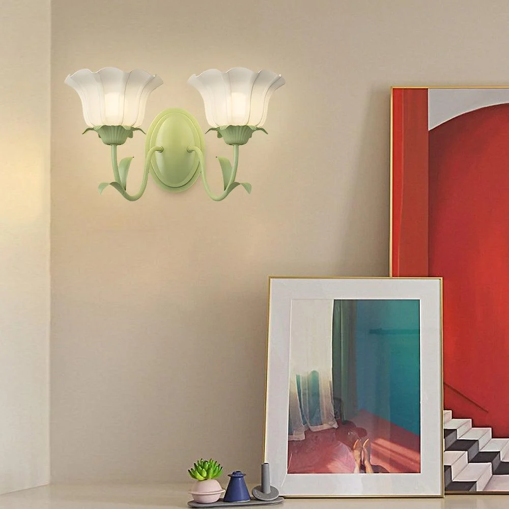 1-2_Light_Flower_Glass_Three_Step_Dimmable_Green_Wall_Lamps_-_-_tag1_-4116356 1/2 Light Flower Glass Three Step Dimmable Green Wall Lamps - - #tag1#