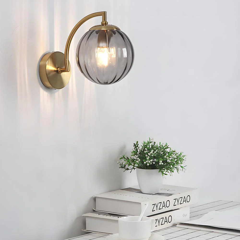 1-Light_Curved_Arm_Wall_Lamp_with_Spherical_Ribbed_Glass_Shade_-_-_tag1_-4115979 1-Light Curved Arm Wall Lamp with Spherical Ribbed Glass Shade - - #tag1#