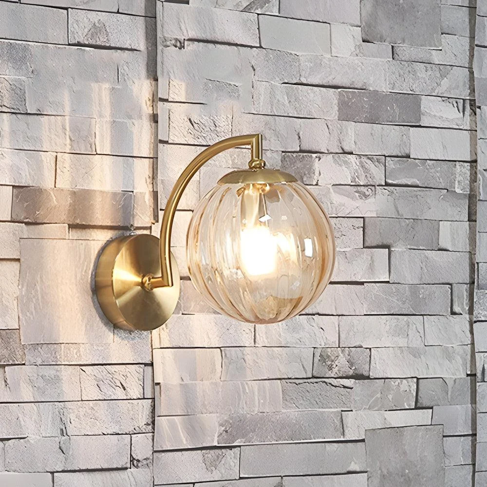 1-Light_Curved_Arm_Wall_Lamp_with_Spherical_Ribbed_Glass_Shade_-_-_tag1_-4115991 1-Light Curved Arm Wall Lamp with Spherical Ribbed Glass Shade - - #tag1#