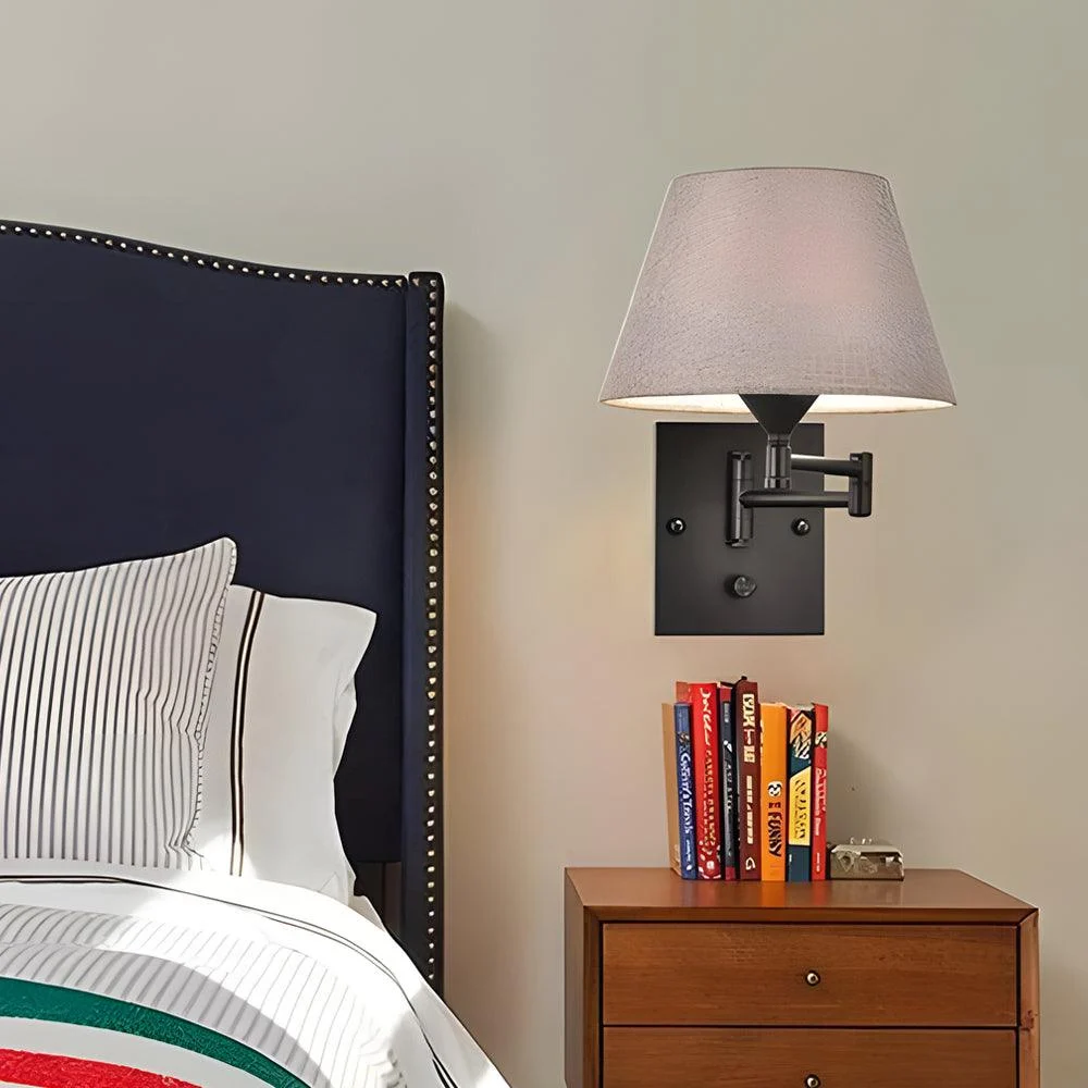 1-Light_Plug-In_Swivel_Arm_Wall_Lamp_with_Linen_Shade_-_-_tag1_-4116130 1-Light Plug-In Swivel Arm Wall Lamp with Linen Shade - - #tag1#
