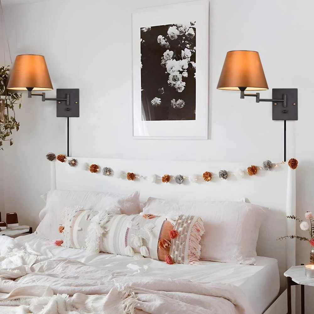 1-Light_Plug-In_Swivel_Arm_Wall_Lamp_with_Linen_Shade_-_-_tag1_-4116152 1-Light Plug-In Swivel Arm Wall Lamp with Linen Shade - - #tag1#