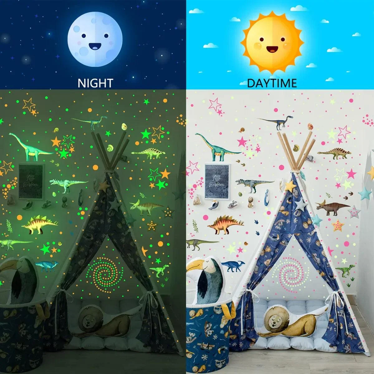 1 Set Afneembare Waterdichte Zelfklevende Dinosaurussen En Sterren Groene Lichtgevende Muurstickers Kinderkamerdecoratie.jpg Bf1ae00b Ec74 4bb4 A8c8 D86cdc96a2b8