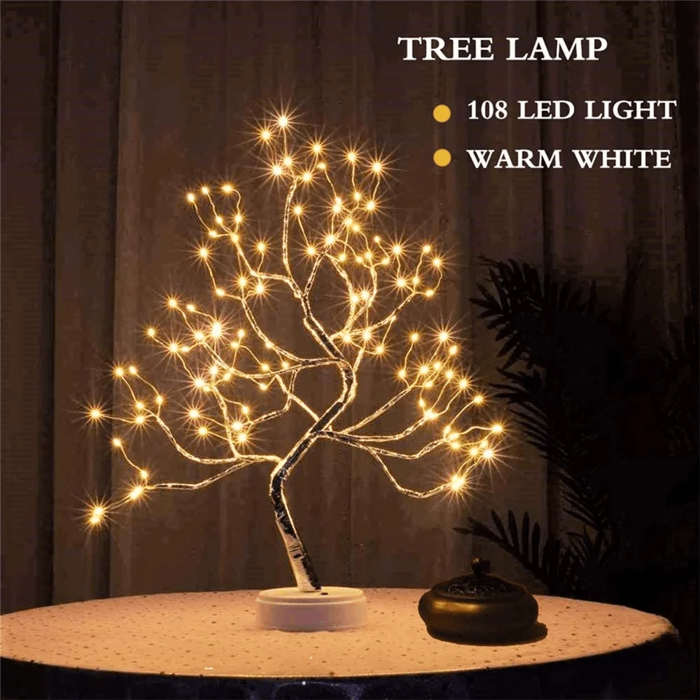 1 Main Led Night Light Mini Christmas Tree Copper Wire Garland Lamp For Kids Home Bedroom Decoration Decor Fairy Light Holiday Lighting 14ebda42 Dec0 4856 8d90 Bb6072ebaa5d