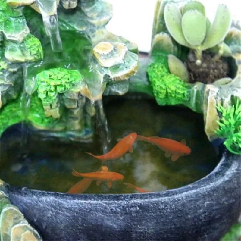 110 240v Creative Home Decoration Resin Rockery Waterscape Feng Shui Water Fountain Air Spray Green Plant D3a30ec9 A5a6 42e9 8896 Fcfc408624b1