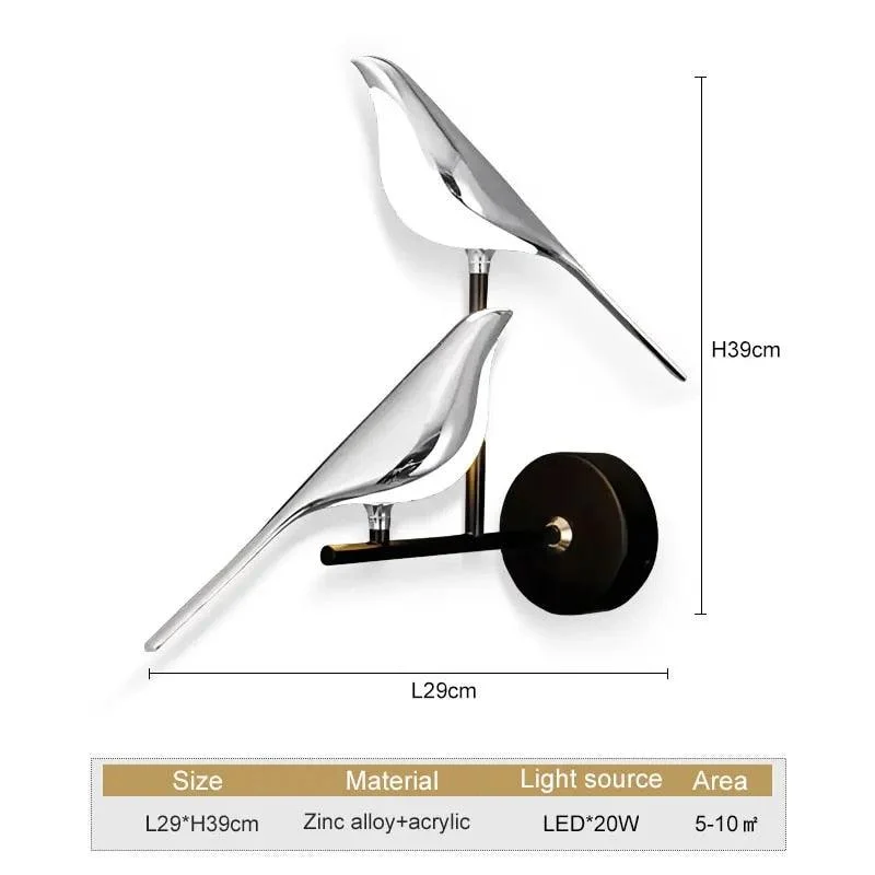 112rgouden Zilveren Touch Schakelaar Vogel Led Wandlampen Wandlamp 360 Draaibare Indoor Led Wandlampen Voor Slaapkamer Gang 32b3fe9d C973 41f6 A31f 43675b4e0d4e