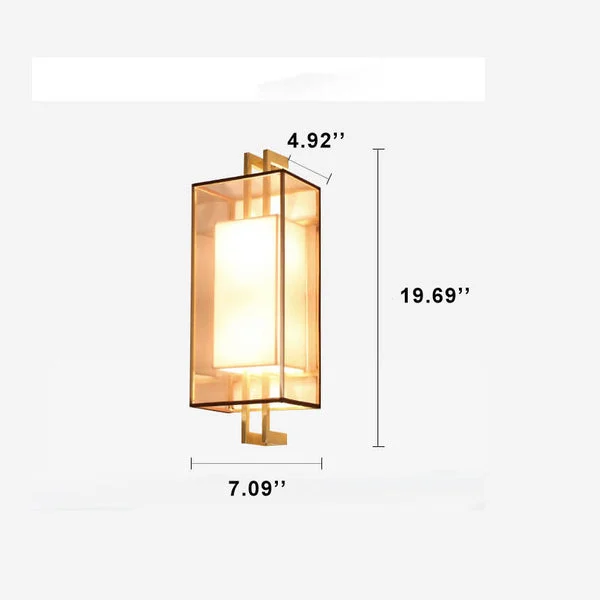 Minimalistische 1-licht wandlamp 'Chinese Elements' van stof