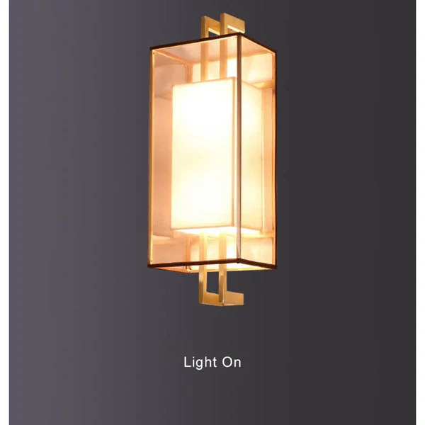 Minimalistische 1-licht wandlamp 'Chinese Elements' van stof