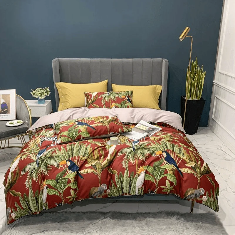 17-descript-pure-egyptian-cotton-bedding-set-tropical-leaves-flowers-duvet-cover-set-silky-soft-queen-king-bed-sheet-quilt-cover-pillowcases 17 Descript Pure Egyptian Cotton Bedding Set Tropical Leaves Flowers Duvet Cover Set Silky Soft Queen King Bed Sheet Quilt Cover Pillowcases