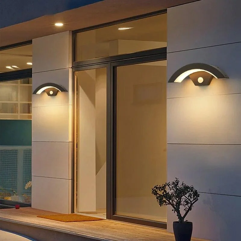 1Klt18W-24W-30W-Moden-Waterdichte-Outdoor-Wandlamp-Pir-Motion-Sensor-Wandlamp-Tuin-Veranda-Frontdoor-Zwart-aluminium VistaGleam - Modern waterproof wall light - ISTANBULLU LTD