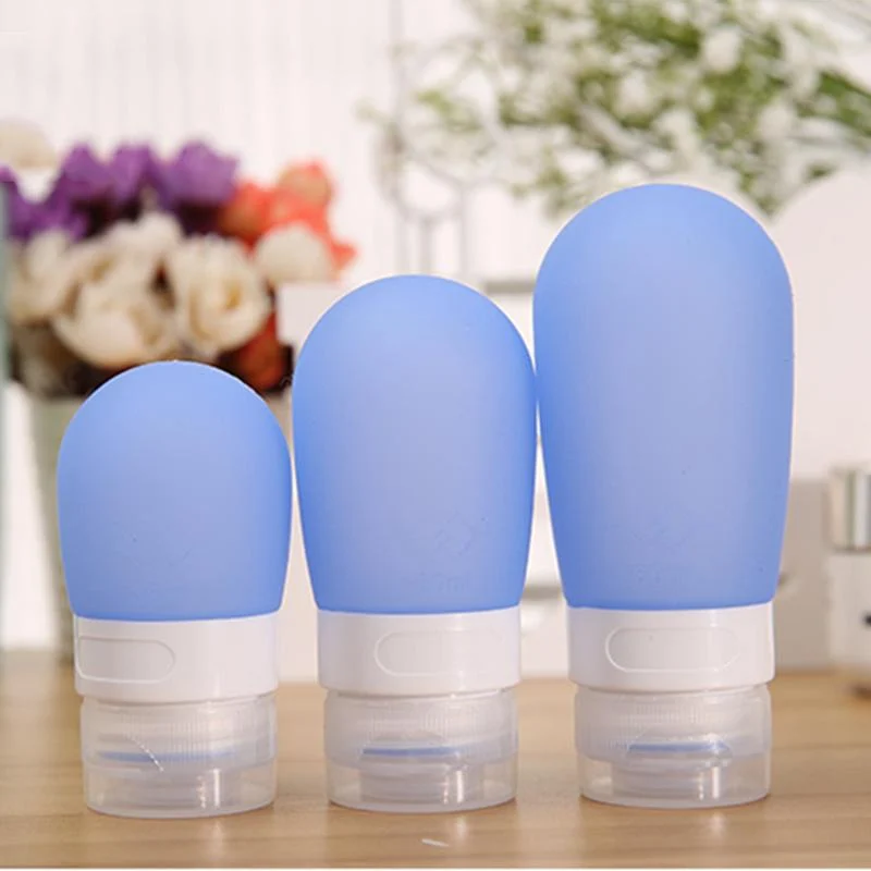1pc 38ml 60ml 80ml Empty Silicone Travel Packing Press Bottle For Lotion Shampoo Bath Container Portable