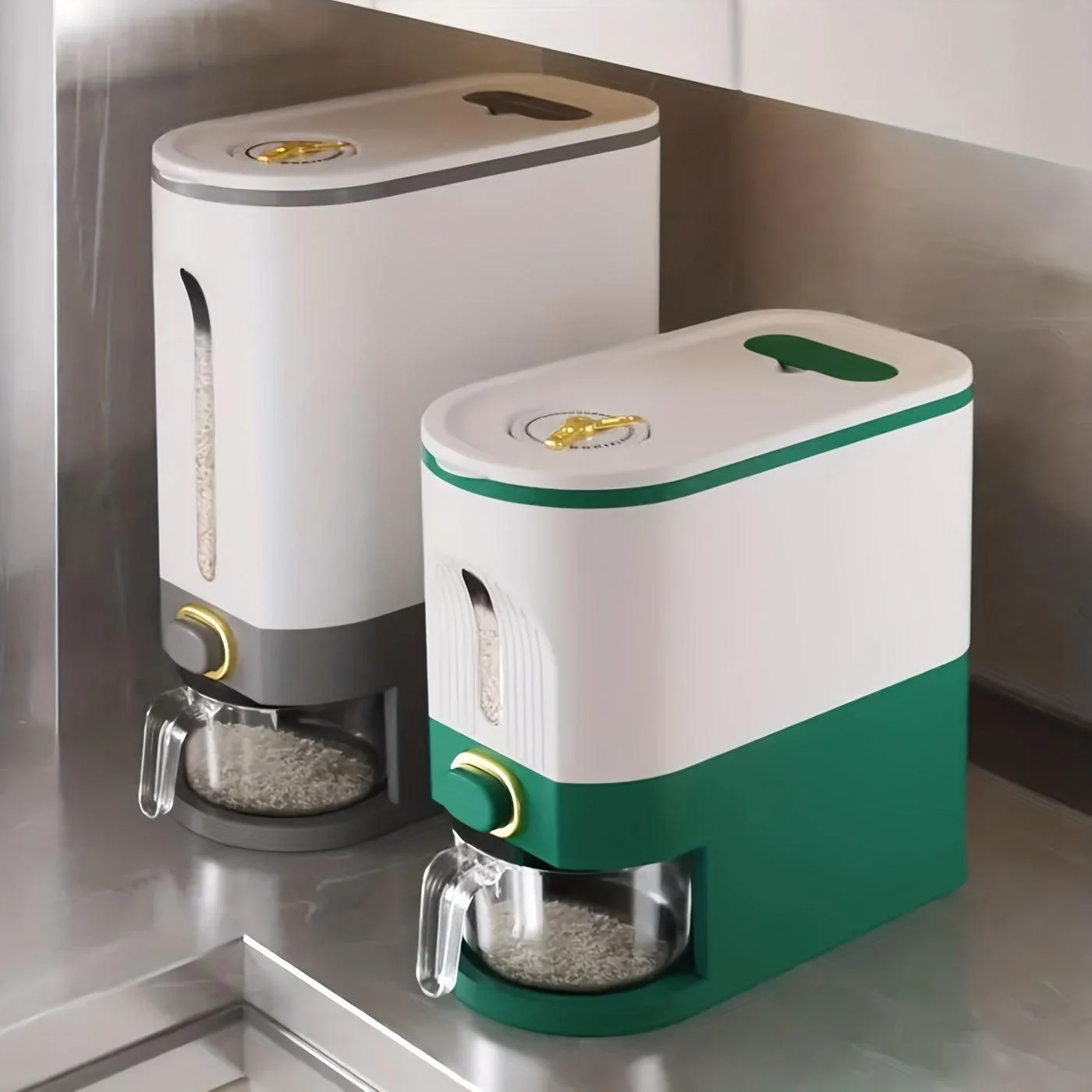 1pc Automatic Output Rice Bucket  Kitchen Supplies -  - #tag1#