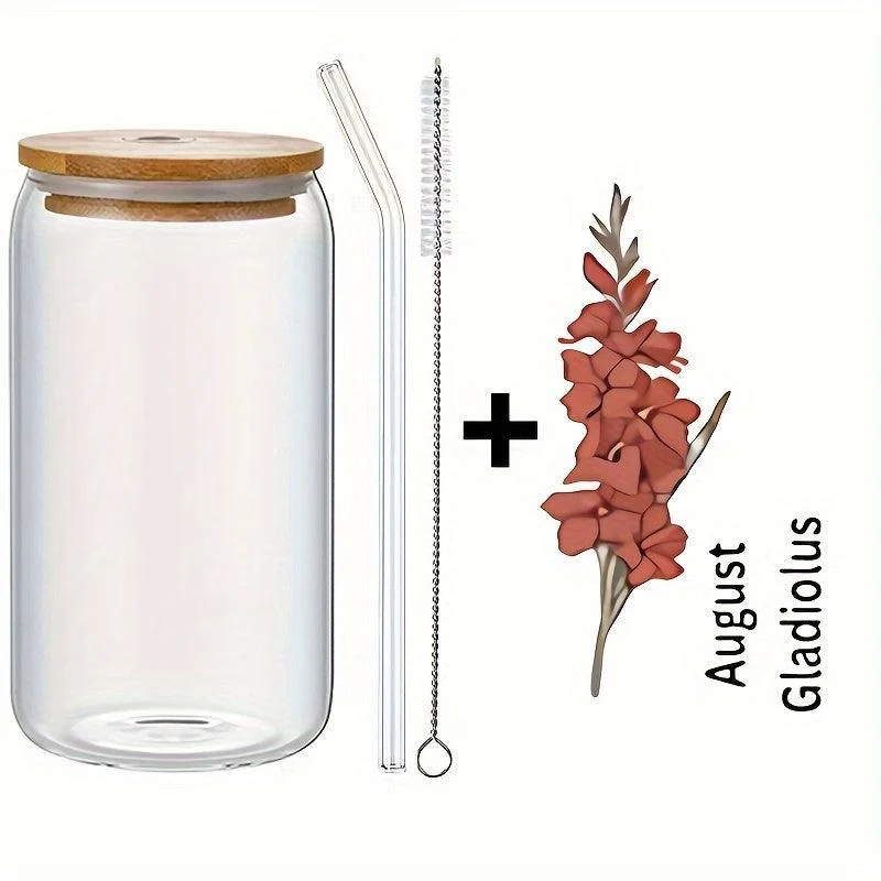 1pc_DIY_Personalized_Birth_Flower_Coffee_Cup_Birth_Flower_Glass_Tumbler_Suitable_As_Gift_-_-_tag1_-4117917 1pc, DIY Personalized Birth Flower Coffee Cup, Birth Flower Glass Tumbler Suitable As Gift - - #tag1#
