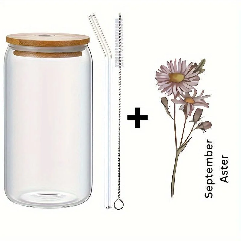 1pc_DIY_Personalized_Birth_Flower_Coffee_Cup_Birth_Flower_Glass_Tumbler_Suitable_As_Gift_-_-_tag1_-4117945 1pc, DIY Personalized Birth Flower Coffee Cup, Birth Flower Glass Tumbler Suitable As Gift - - #tag1#