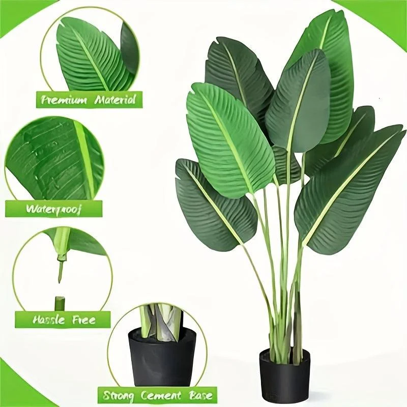 1pc_Modern_Artificial_Bird_of_Paradise_Plant_-_4_Feet_Faux_Palm_Tree_with_8_Trunks_-_Perfect_for_Indoor_and_Outdoor_Decor_-_-_tag1_-4117341 1pc Modern Artificial Bird of Paradise Plant - 4 Feet Faux Palm Tree with 8 Trunks - Perfect for Indoor and Outdoor Decor - - #tag1#