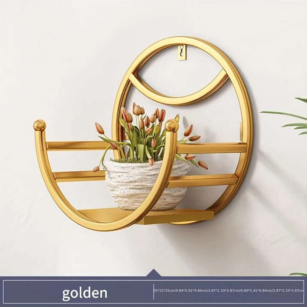 1pc_Wall_Hanging_Flower_Shelf_Living_Room_Balcony_Iron_Art_Free_Punching_Storage_-_-_tag1_-4118003 1pc, Wall Hanging Flower Shelf Living Room Balcony Iron Art Free Punching Storage - - #tag1#