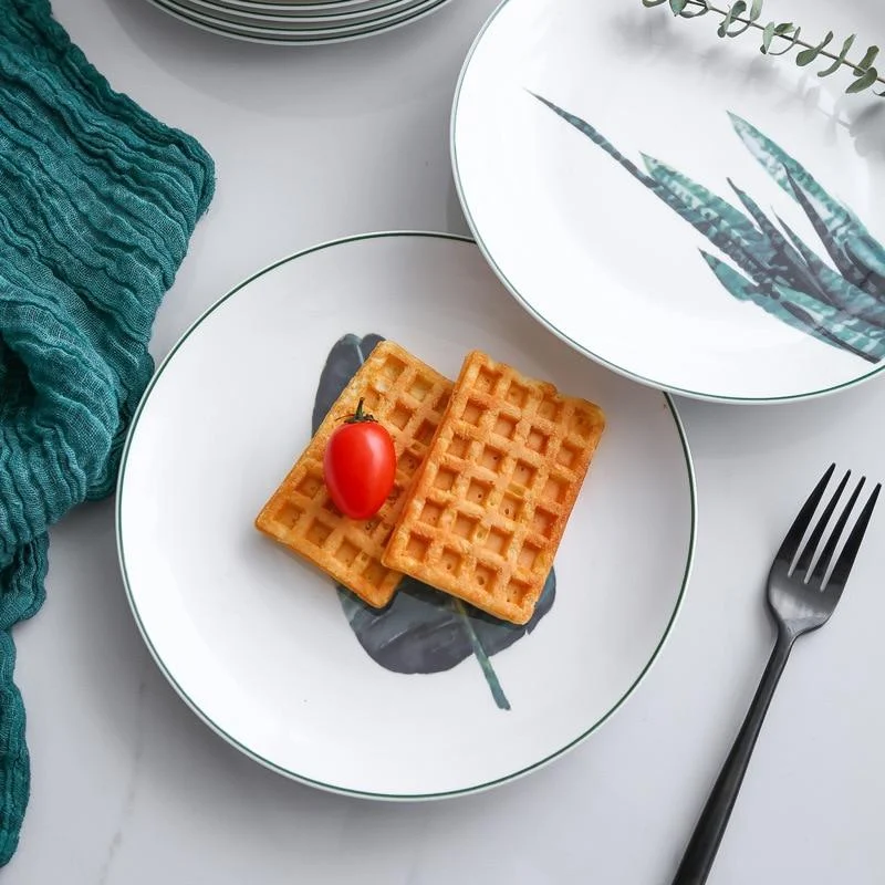 1pcs 8 Inch Green Plants Porcelain Dinner Plate Tableware Dinner Set Green Plants Ceramic Dessert Plate 6c0c52a9 82ff 4745 9a29 A5f25fff80d9