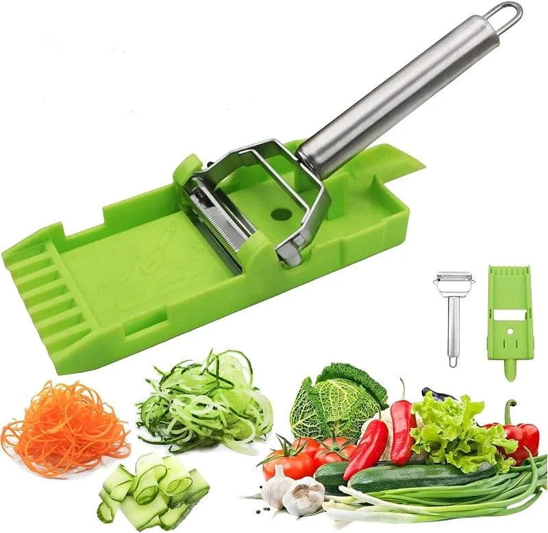 2-in-1 Vegetable Shredder & Slicer, Multi Double Knife Peeler - - #tag1#