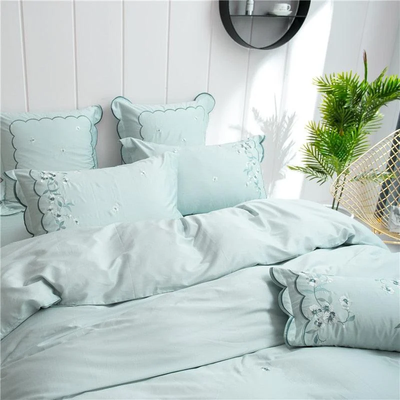 2019 Princess Style Soft Bedding Set Green Embroidery Duvets And Bedding Sets Queen King Size Bed 807c20ca 517b 40ad Ad03 B2a5f7e21b47