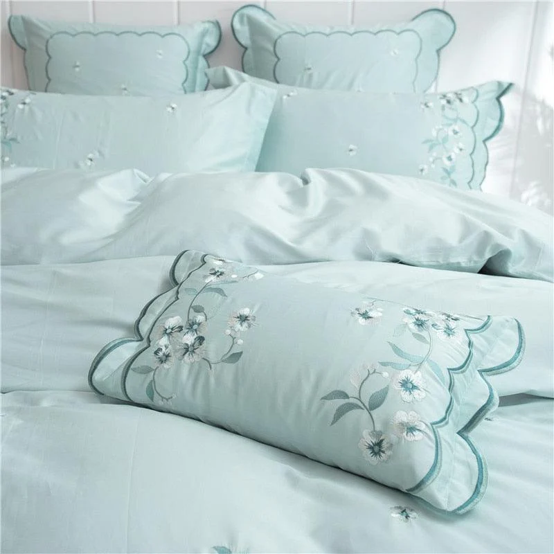 2019 Princess Style Soft Bedding Set Green Embroidery Duvets And Bedding Sets Queen King Size Bed 871b7039 34df 49ad Be4e 09a87c2abd1d