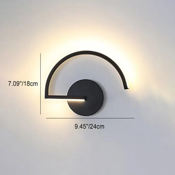 Moderne minimalistische Curves Line LED-wandlamp met 1 licht