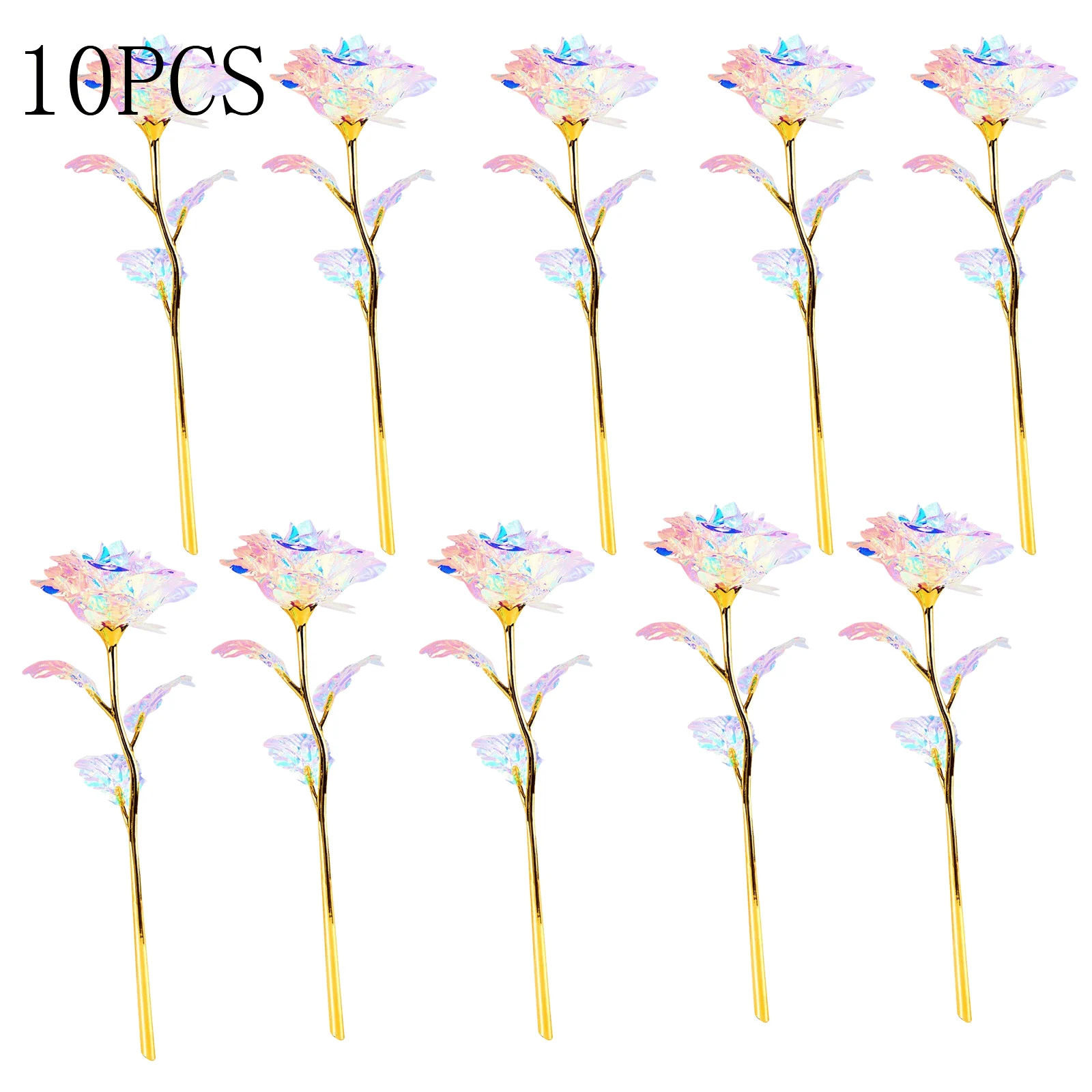 20pcs_Rose_Golden_Crystal_Artificial_Rose_Flower_Best_Gift_-_-_tag1_-4119184 20pcs, Rose Golden Crystal Artificial Rose Flower, Best Gift - - #tag1#