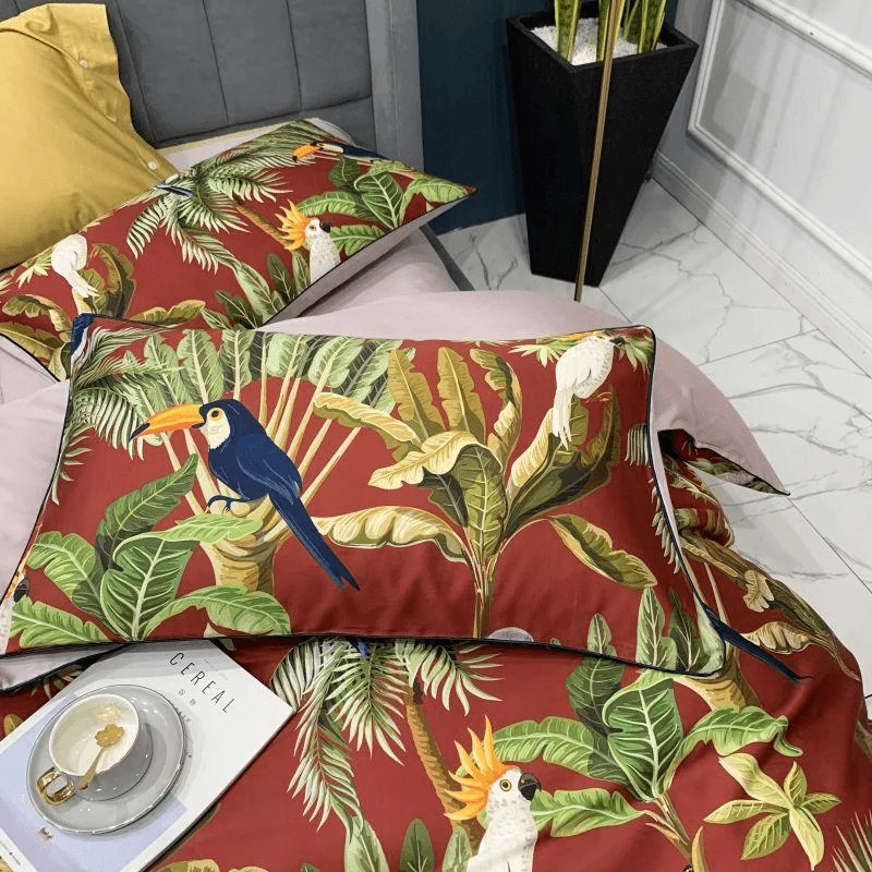 21-descript-pure-egyptian-cotton-bedding-set-tropical-leaves-flowers-duvet-cover-set-silky-soft-queen-king-bed-sheet-quilt-cover-pillowcases 21 Descript Pure Egyptian Cotton Bedding Set Tropical Leaves Flowers Duvet Cover Set Silky Soft Queen King Bed Sheet Quilt Cover Pillowcases