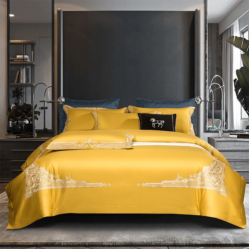 22 Descript Luxury 1000tc Egyptian Cotton Royal Bedding Set Europe Premium Chic Embroidery Duvet Cover Bed Sheet Set Us Queen King Size