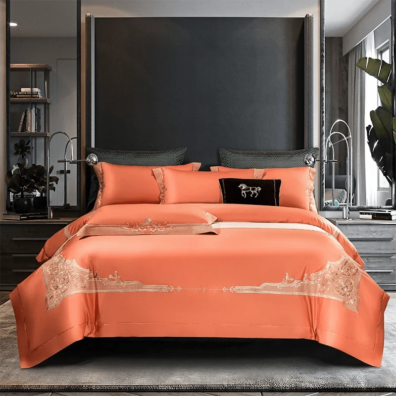 24 Descript Luxury 1000tc Egyptian Cotton Royal Bedding Set Europe Premium Chic Embroidery Duvet Cover Bed Sheet Set Us Queen King Size