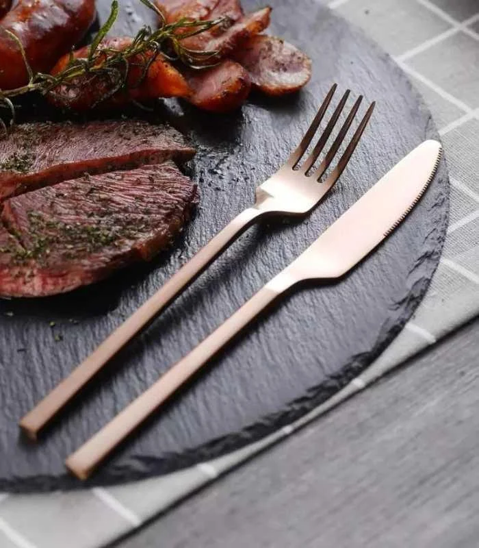 24_Pcs_Cutlery_Set_Boston_Contemporary_18-10_Stainless_Steel_Set_for_6_Rose_Gold_-_-_tag1_-4117288 24 Pcs Cutlery Set Boston Contemporary 18/10 Stainless Steel Set for 6 Rose Gold - - #tag1#