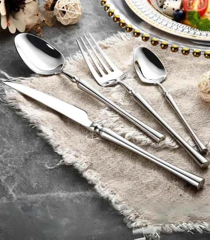 24_Pcs_Cutlery_Set_Classic_Stainless_Steel_Art_Deco_Silver_-_-_tag1_-4117309 24 Pcs Cutlery Set Classic Stainless Steel Art Deco Silver - - #tag1#