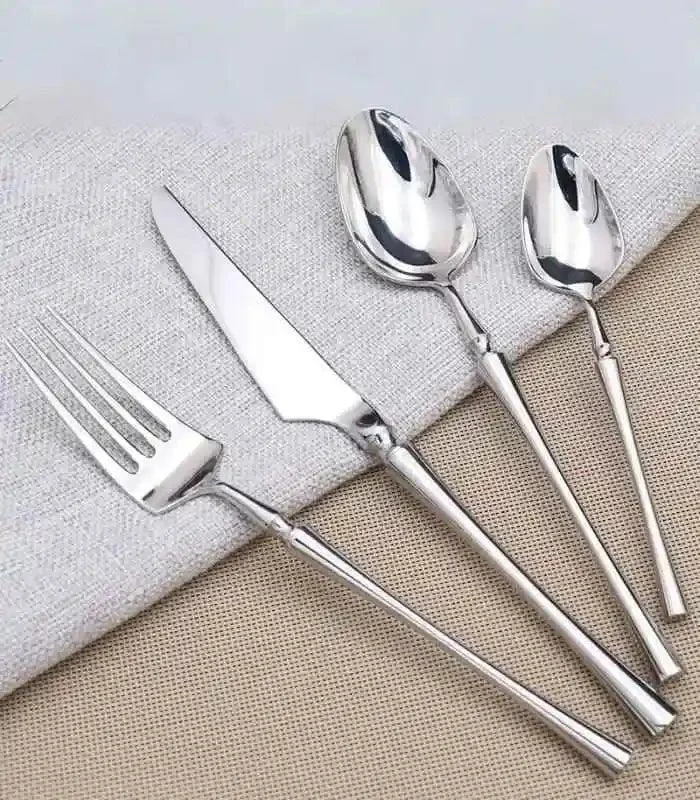 24_Pcs_Cutlery_Set_Classic_Stainless_Steel_Art_Deco_Silver_-_-_tag1_-4117313 24 Pcs Cutlery Set Classic Stainless Steel Art Deco Silver - - #tag1#