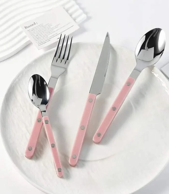 24_Pcs_Set_Pink_European-Inspired_Cutlery_Set_18-10_Stainless_Steel_-_-_tag1_-4117601 24 Pcs Set Pink European-Inspired Cutlery Set 18/10 Stainless Steel - - #tag1#