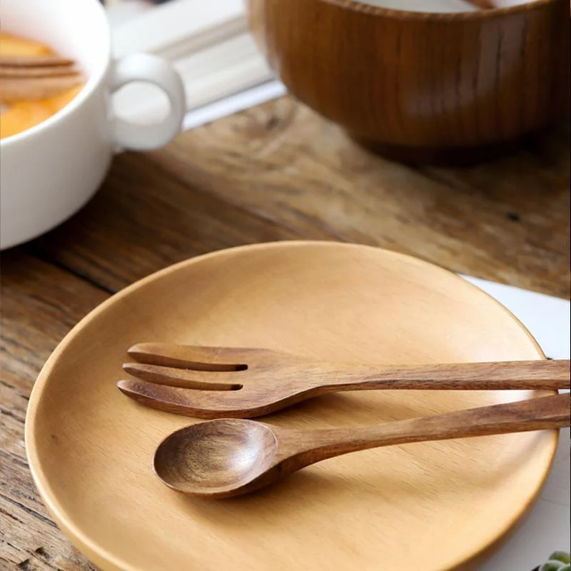 2 Piece Set Burlywood Kitchen Spoons and Forks - - #tag1#