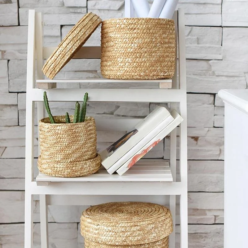 3-Pcs-Set-Handmade-Straw-Woven-Storage-Basket-With-Lid-Snack-Organizer-Storage-Box-Laundry-Baskets 3 Pcs Set Handmade Straw Woven Storage Basket With Lid Snack Organizer Storage Box Laundry Baskets