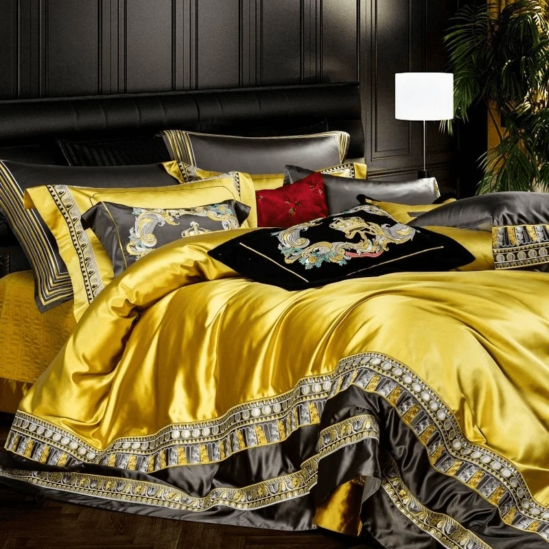 31-descript-chic-home-4610pcs-place-faux-silk-luxury-large-jacquard-with-embroidery-golden-bedding-set-duvet-cover-bedspread-bed-sheet-set 31 Descript Chic Home 4610pcs Place Faux Silk Luxury Large Jacquard With Embroidery Golden Bedding Set Duvet Cover Bedspread Bed Sheet Set