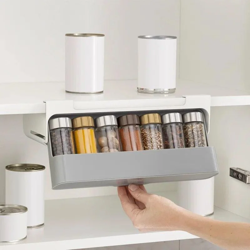 32Q9Kitchen-Spice-Organizer-Wall-mounted-Seasoning-Bottle-Storage-Rack-Self-Adhesive-Under-Shelf-Organization-Accessories-Tools 32q9kitchen Spice Organizer Wall Mounted Seasoning Bottle Storage Rack Self Adhesive Under Shelf Organization Accessories Tools