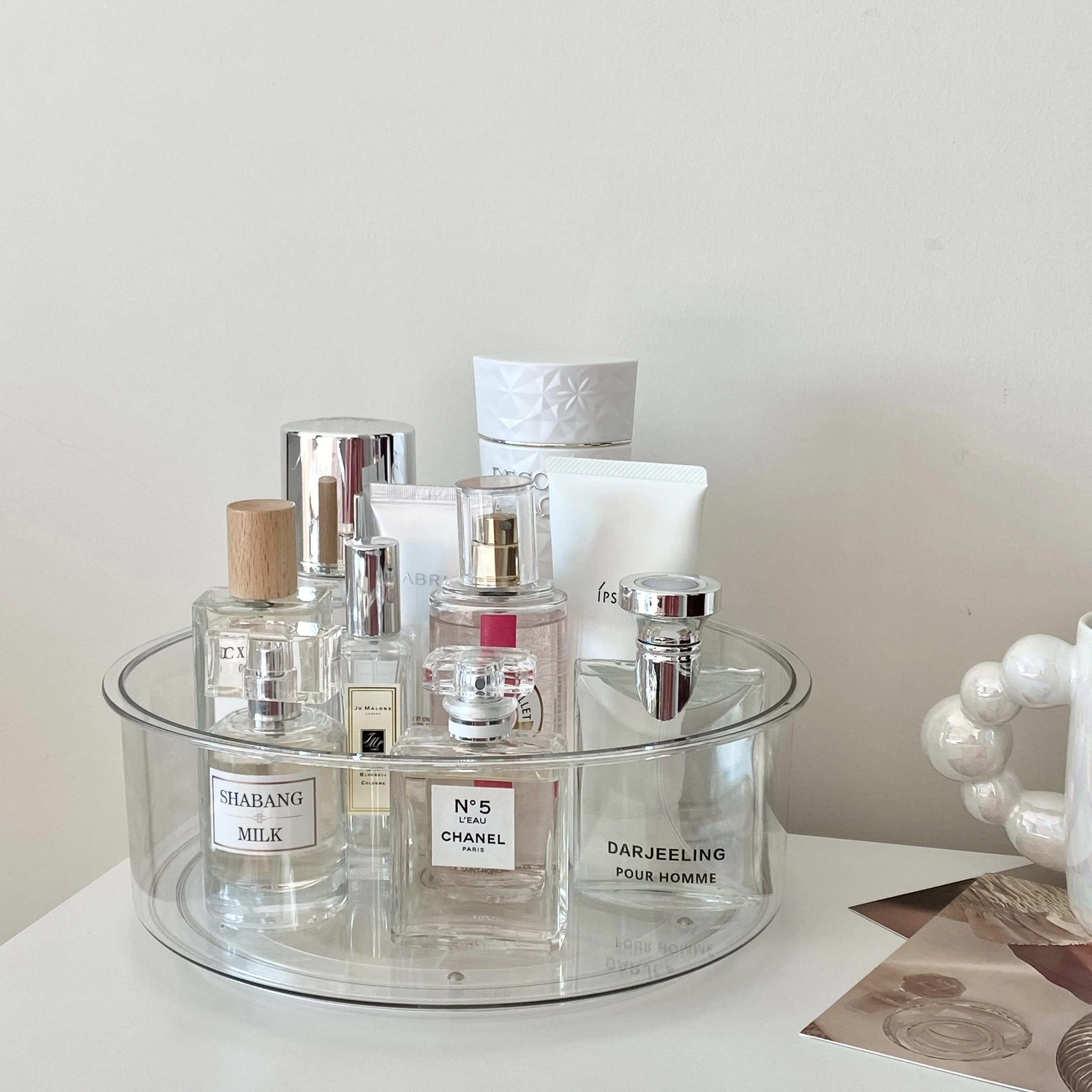 360 Degree Rotating Cosmetic Storage Box Acrylic Transparent Ins Desktop Finishing Perfume Tray Skin Care Product 2aae594e Ae92 485a 8cb2 9622fd4b38e1