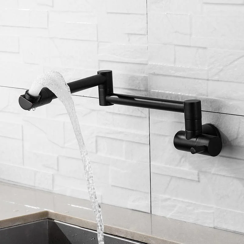 360 Degree Rotating Black Wall Mounted Faucet - - #tag1#