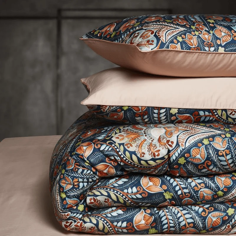 38 Descript 29color 46pcs Luxury Egyptian Cotton Bedding Set Queen King Size Bright Flamingo Leaf Duvet Cover Bed Sheet Set Fitted Sheet