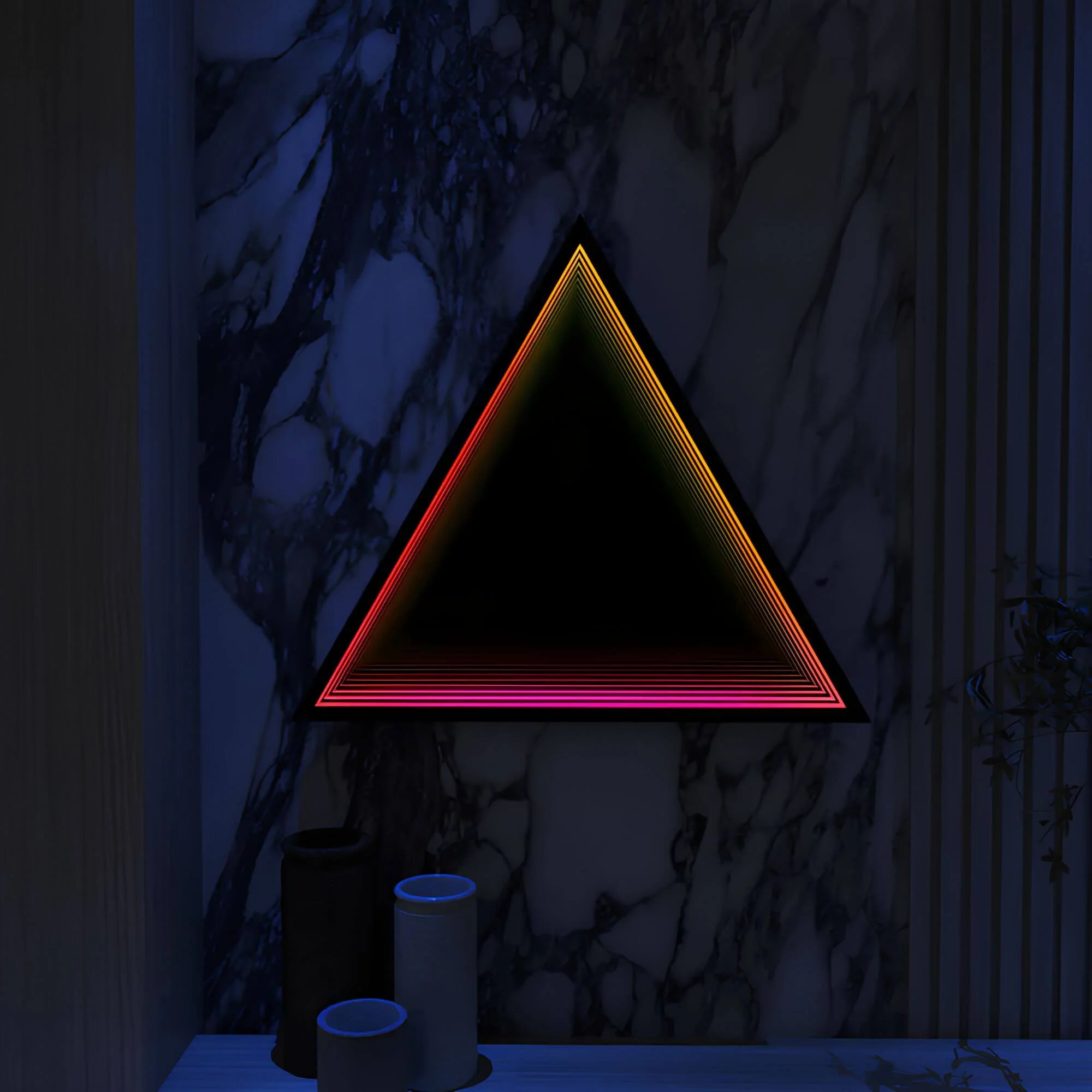 3D-Triangle-Infinity-Spiegel-Licht-Wandleuchte-LED-RGB-Musiksteuerung-xlumina 3d Triangle Infinity Spiegel Licht Wandleuchte Led Rgb Musiksteuerung Xlumina