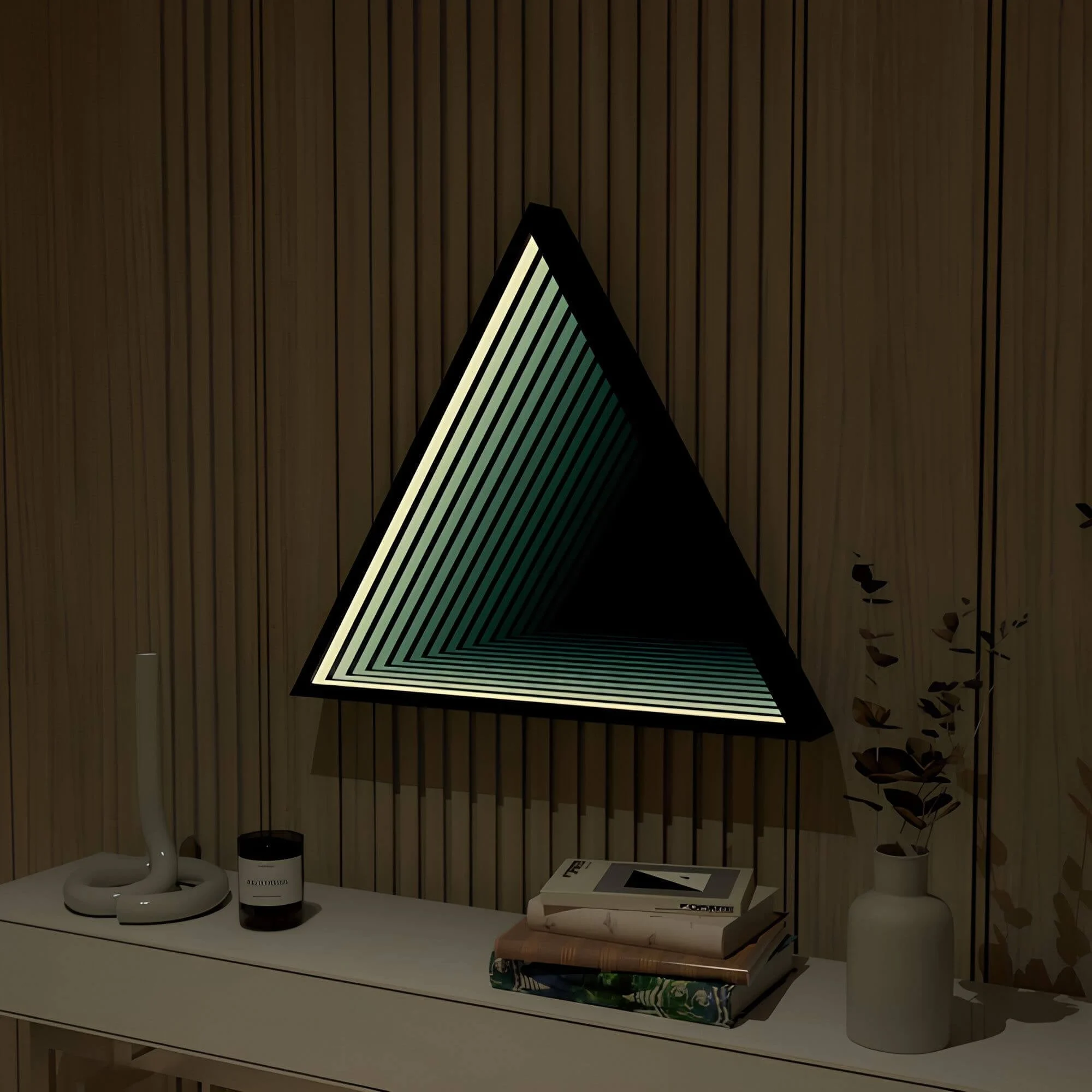 3D-Triangle-Infinity-Spiegel-Licht-Wandleuchte-LED-RGB-Musiksteuerung-xlumina10 3d Triangle Infinity Spiegel Licht Wandleuchte Led Rgb Musiksteuerung Xlumina10