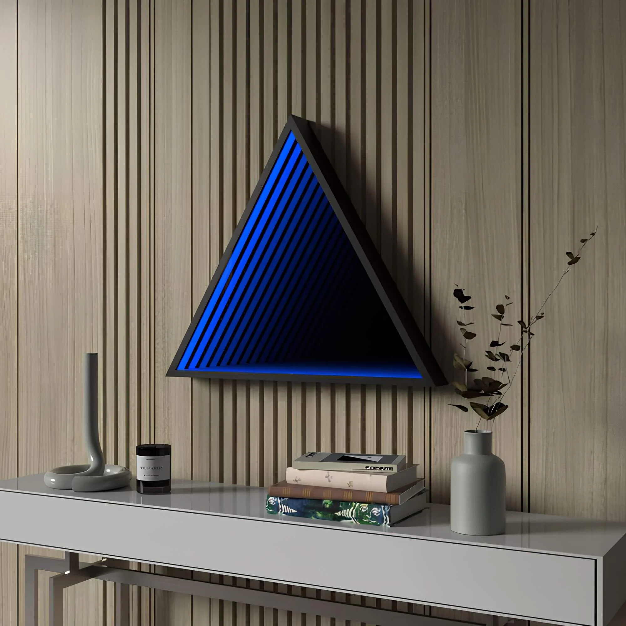 3D-Triangle-Infinity-Spiegel-Licht-Wandleuchte-LED-RGB-Musiksteuerung-xlumina20 3d Triangle Infinity Spiegel Licht Wandleuchte Led Rgb Musiksteuerung Xlumina20