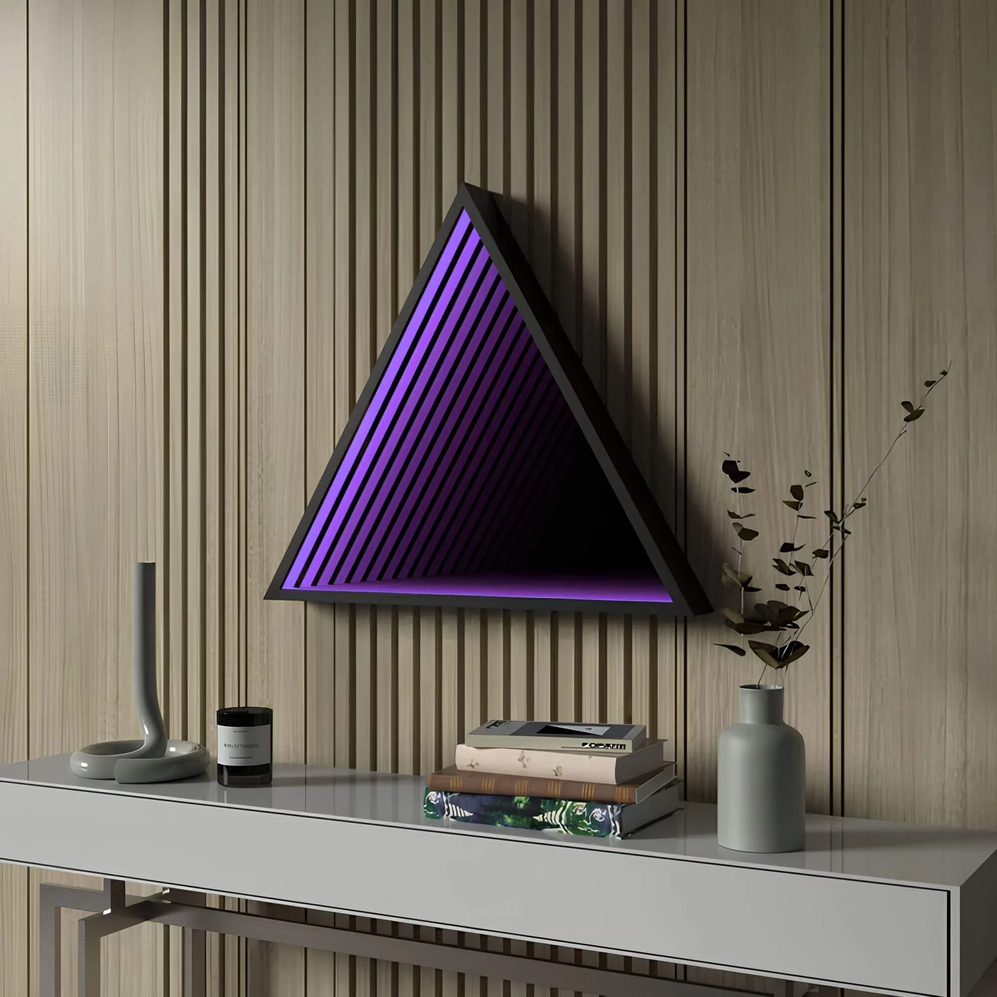 3D-Triangle-Infinity-Spiegel-Licht-Wandleuchte-LED-RGB-Musiksteuerung-xlumina21 3d Triangle Infinity Spiegel Licht Wandleuchte Led Rgb Musiksteuerung Xlumina21