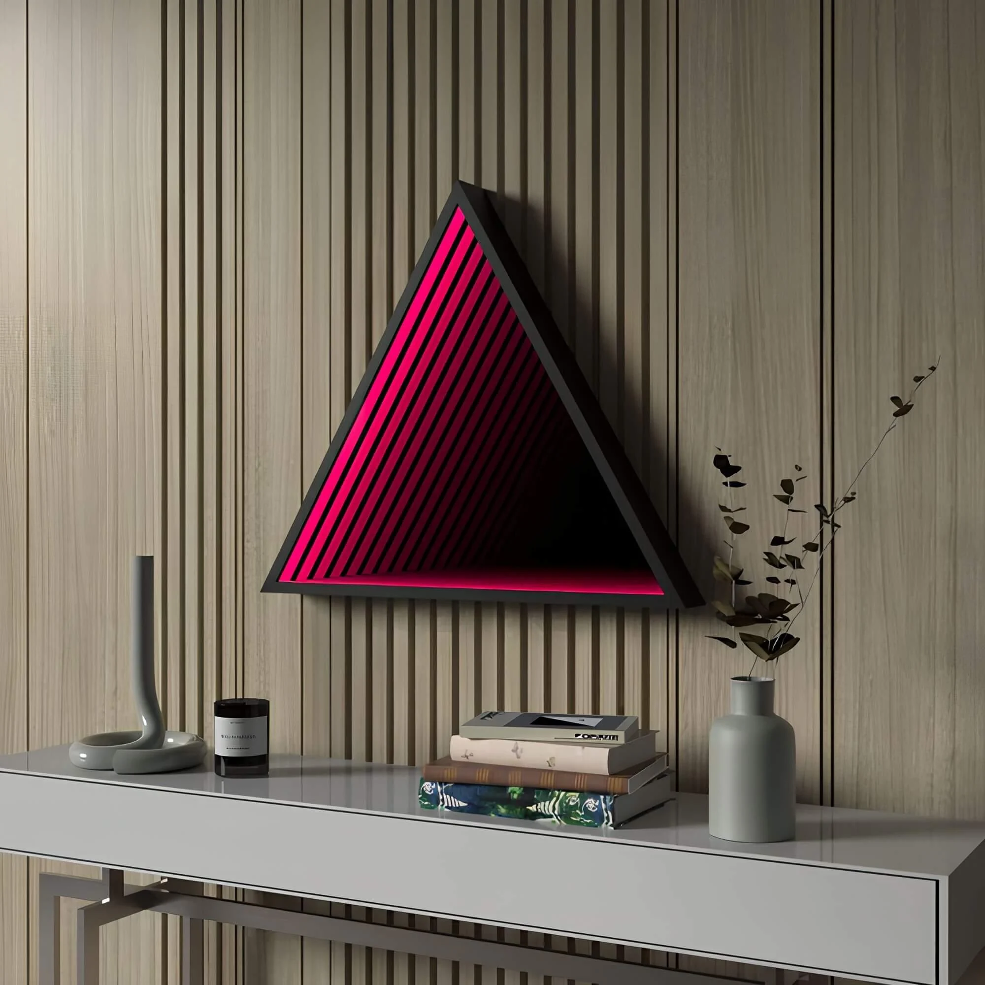 3D-Triangle-Infinity-Spiegel-Licht-Wandleuchte-LED-RGB-Musiksteuerung-xlumina24 3d Triangle Infinity Spiegel Licht Wandleuchte Led Rgb Musiksteuerung Xlumina24